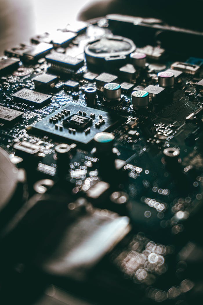 From above of desktop computer central processing unit with plastic and metal details fixed with tiny screws